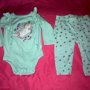Very Cute Little Girls Long Sleeve Outfit, 2 piece.  Sz. 3-6 Months $6